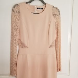ASOS blush pink dress with lace details